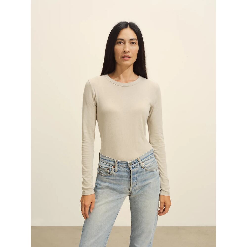 Buck Mason Cream Long Sleeve Tee